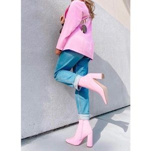 Steve Madden Pink Patent Booties 6.5